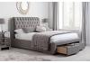 5ft King Size Valentine Grey fabric upholstered 4 drawer storage bed frame 3